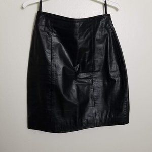 Byrnes & Baker Vintage Leather Skirt Black 6